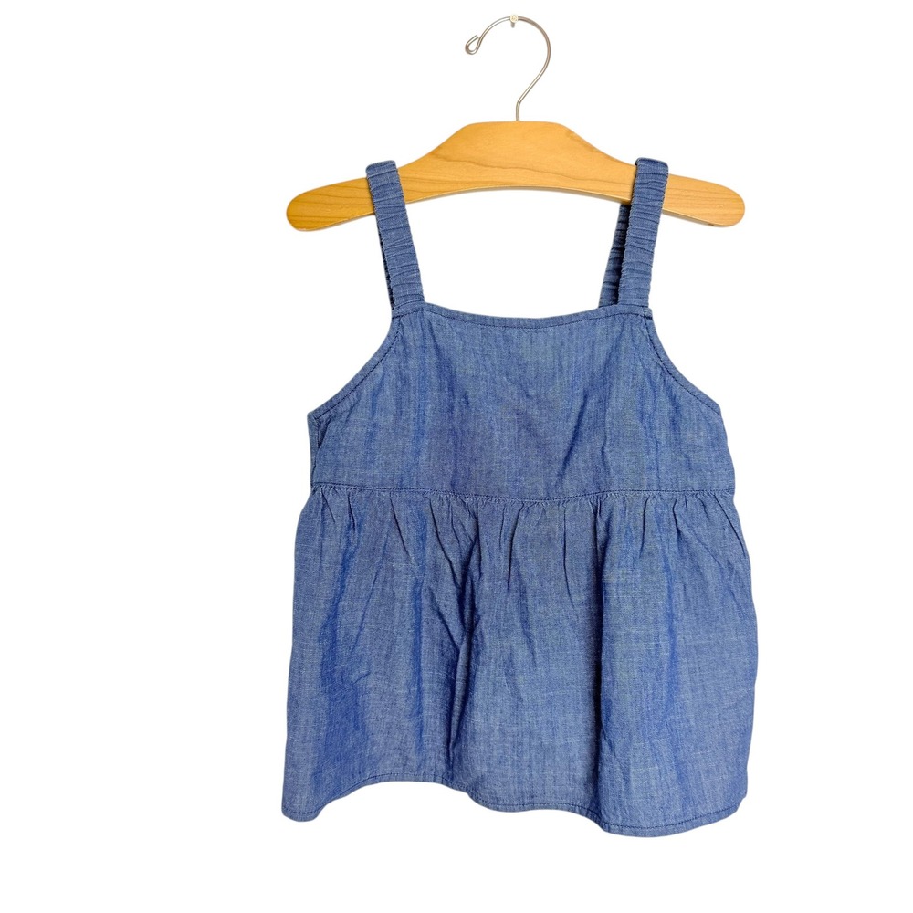 Crewcuts J.Crew Girls Blue Chambray Sleeveless Tank Top Size 6-7 NWT